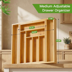 Adjustable Bamboo Drawer Organizer