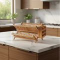 Bamboo Dish Drying Rack & Utensil Holder